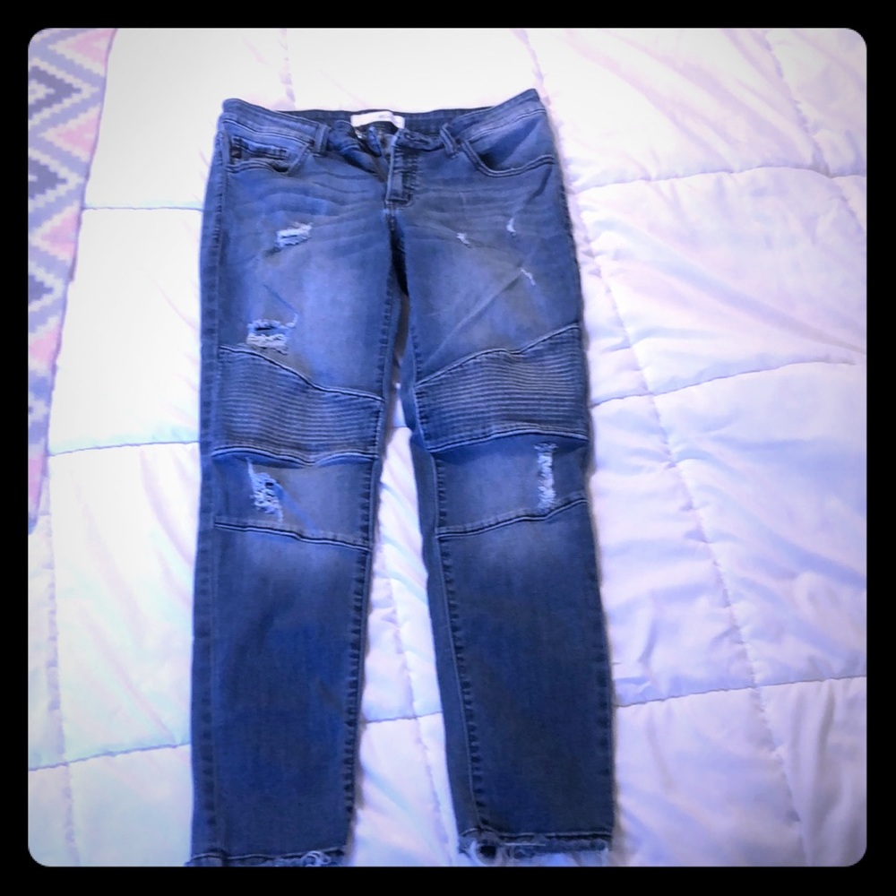 KanCan Women's Skinny Jeans - Distressed Blue